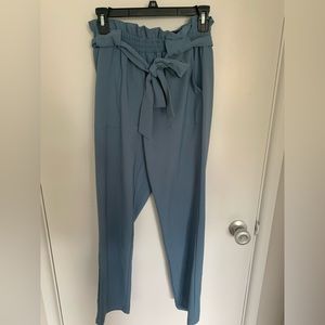 Blue paper bag pants